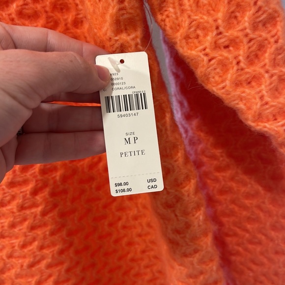 nwt- ANTHROPOLOGIE Bia Mock Neck Tunic Sweater Coral, MP - Picture 4 of 6
